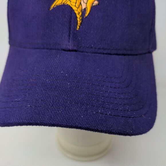 NFL Men's Strapback Hat Purple OSFA Minnesota Vikings Embroidered Logo Cotton - Picture 3 of 9